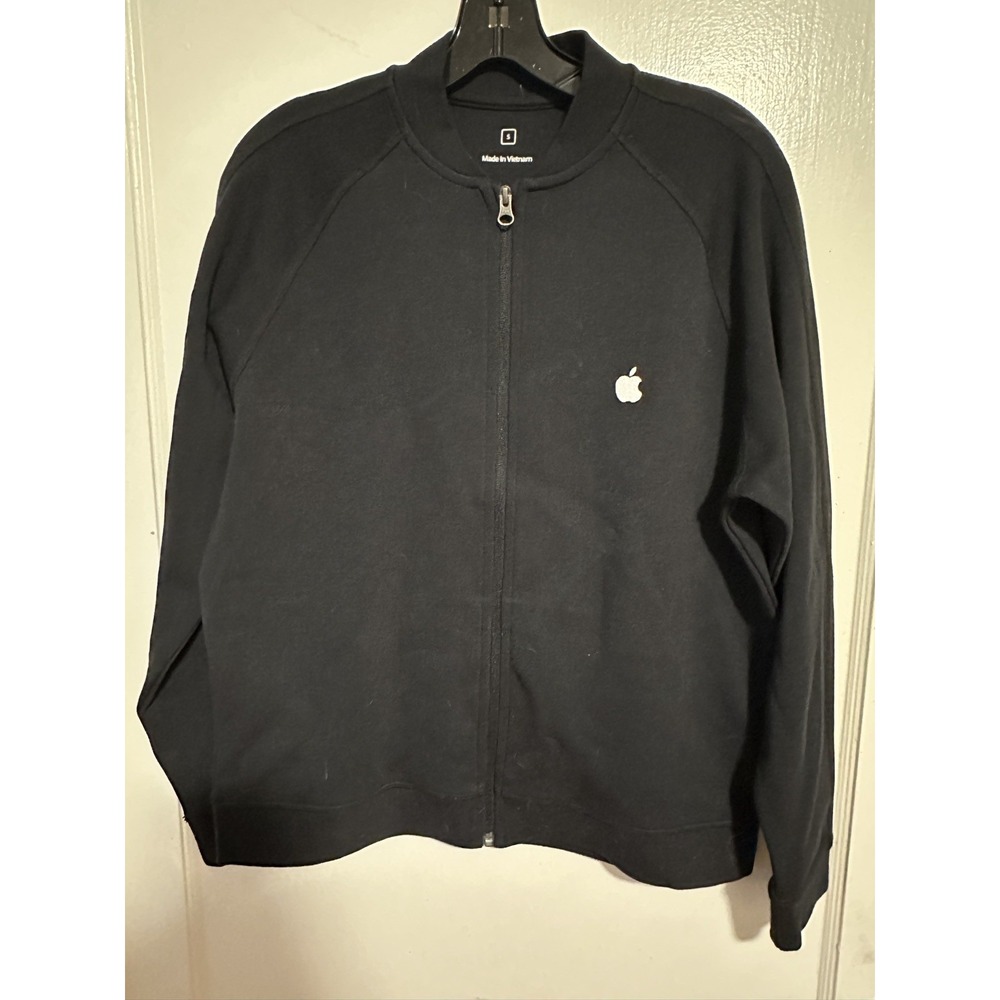 Apple black zip up cardigan jacket mens small computer retro
